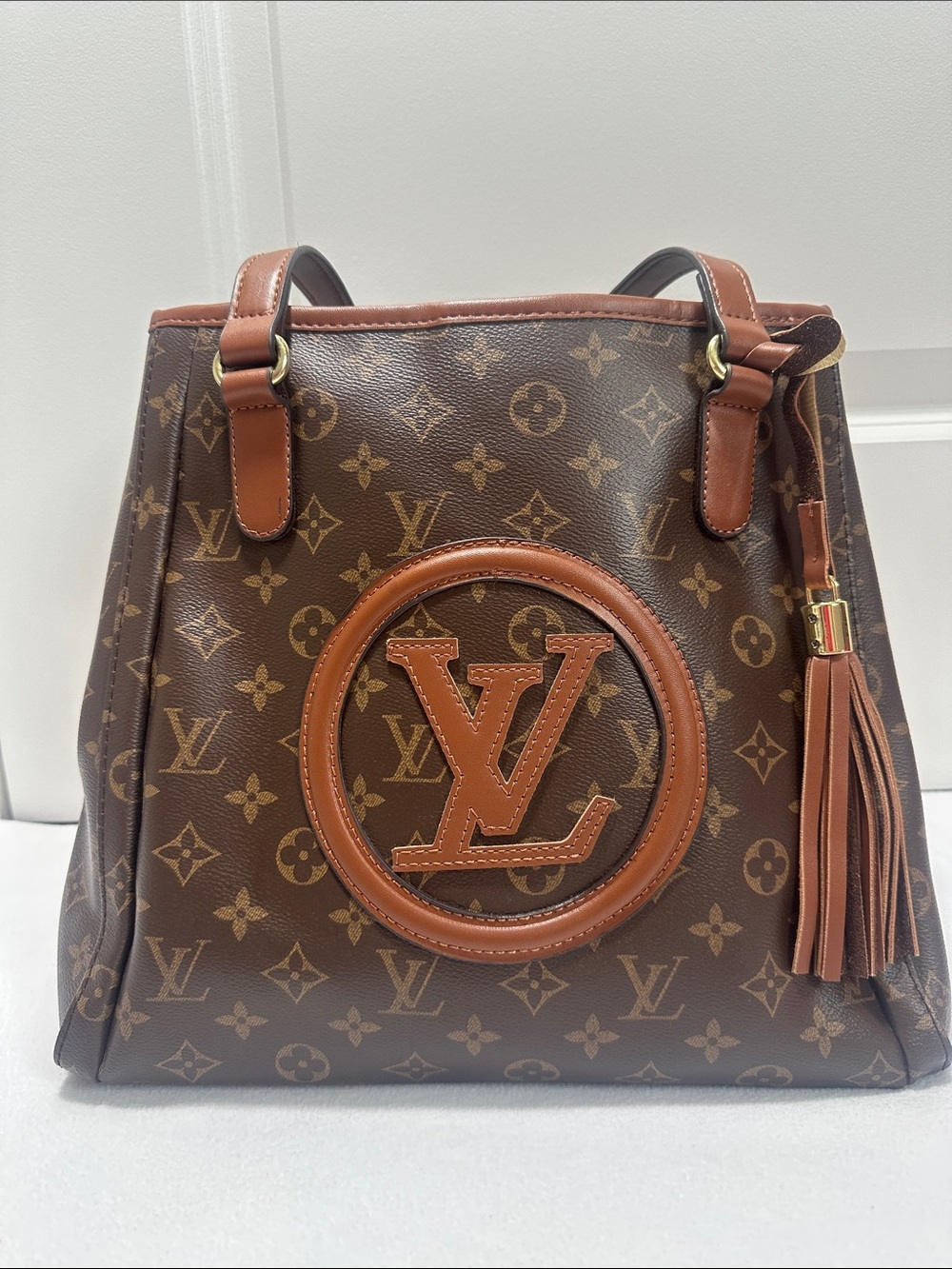 INSPIRED Monogram Canvas Tote with Leather Tassel